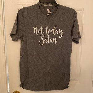 Christian T-shirt, grey with white lettering. Size medium.